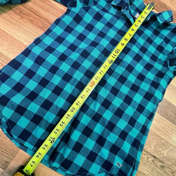Vineyard Vines Relaxed Fit Performance Button-Up 2 Blue Buffalo Plaid Flannel - Picture 11 of 12